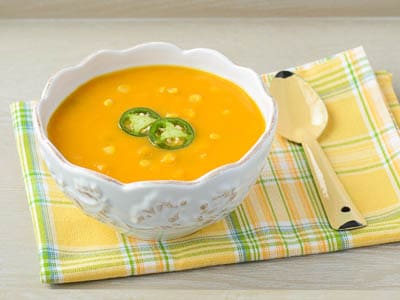 Spicy Sweet Potato and Corn Soup for #SundaySupper