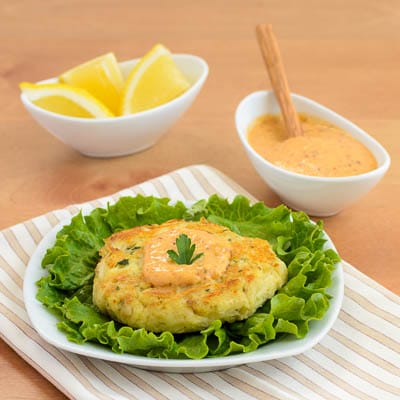 Remoulade Sauce and Crab Cakes