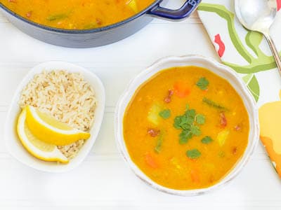 Yellow Lentil Soup with Vegetables