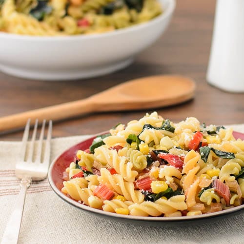 Pasta with Swiss Chard and Corn