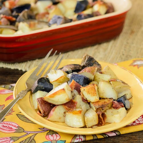 Roasted Potatoes with Onion and Bacon