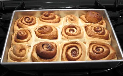Cinnamon Rolls Out of Oven