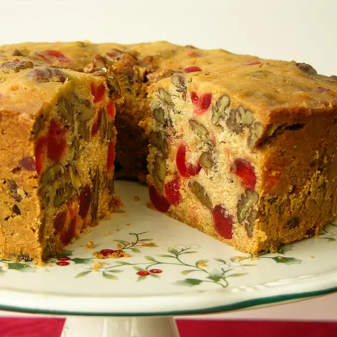 This holiday Fruitcake is loaded with candied cherries, pecans, and pineapple preserves. It is the fruitcake to bake for the season.