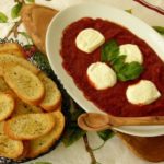 Baked Goat Cheese and Tomato Sauce with Crostini
