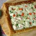 Turkey Pot Pie Pizza made with a puff pastry crust