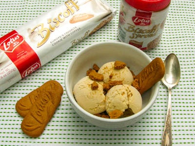 Biscoff ice Cream made with Biscoff spread