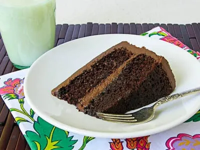 A slice of Chocolate Layer Cake