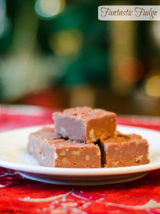 Fantastic fudge is made with simple ingredients including chocolate chips, marshmallow creme, and pecans. Make it and give as homemade holiday gifts.