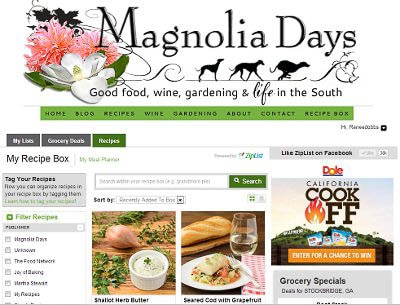 Ziplist Magnolia Days Recipe Box
