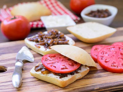 Caramelized Onion, Goat Cheese, and Tomato Sandwich | Magnolia Days