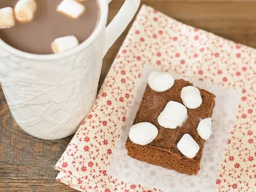 Chocolate Caramel Hot Cocoa Brownies | Magnolia Days