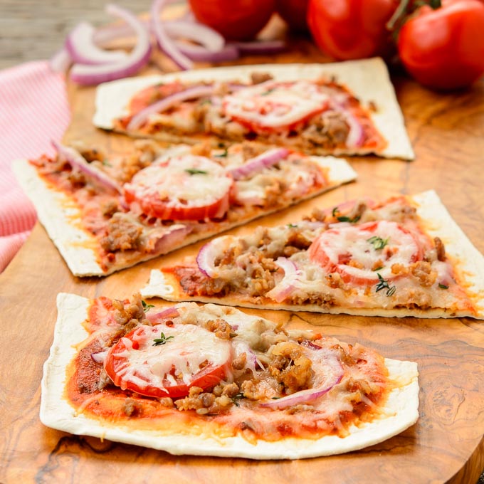 Sausage Onion Flatbread Pizza | Magnolia Days
