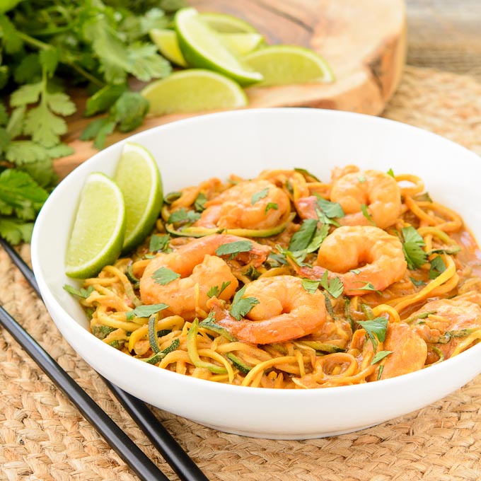 Tahini Red Curry Shrimp Zoodles | Magnolia Days