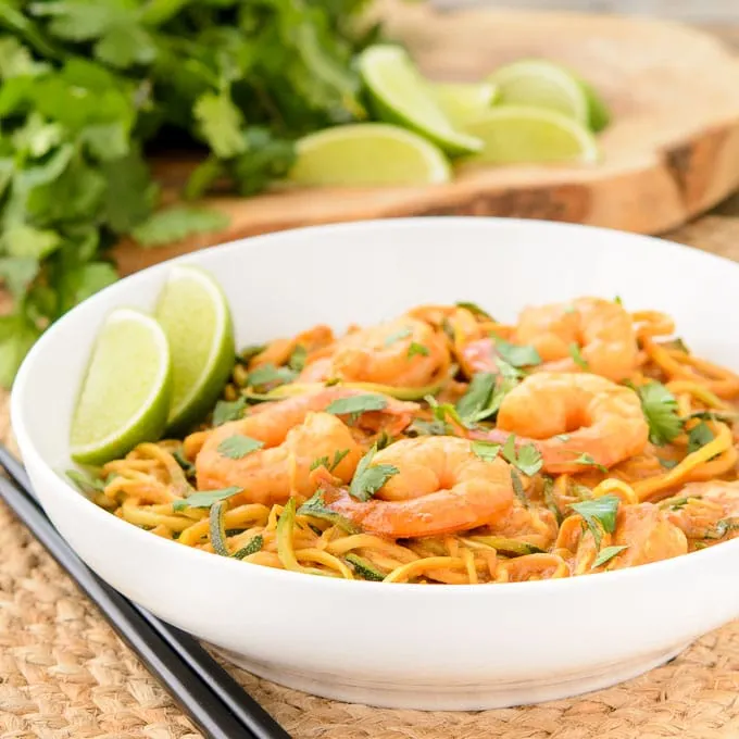 Tahini Red Curry Shrimp Zoodles | Magnolia Days