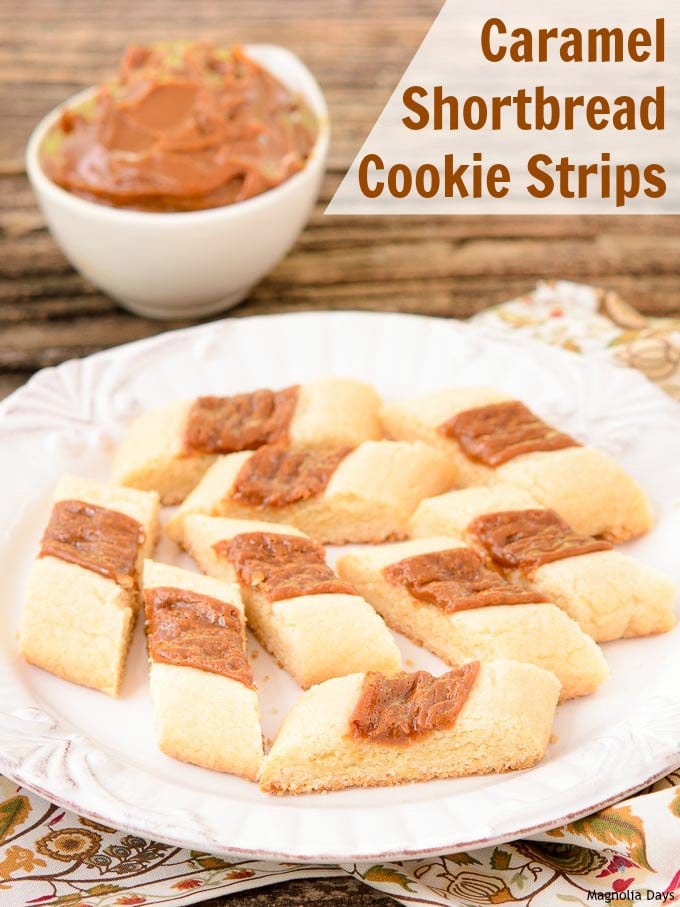 Caramel Shortbread Cookie Strips | Magnolia Days