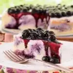 Crustless Creamy Blueberry Swirl Cheesecake | Magnolia Days
