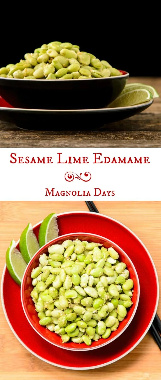 Sesame Lime Edamame with toasted sesame seeds and fresh lime juice and zest. Make it in a few minutes for a delicious side or appetizer.