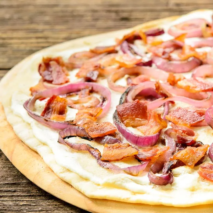 Grilled Bacon Onion Cheese Flatbread (Flammkuchen) | Magnolia Days