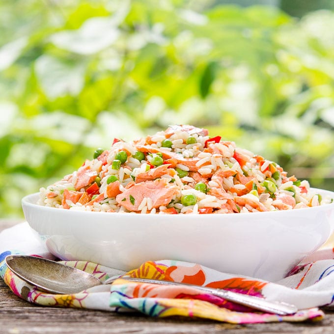 Grilled Salmon Rice Salad | Magnolia Days