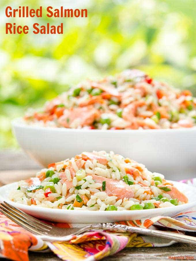 Grilled Salmon Rice Salad | Magnolia Days
