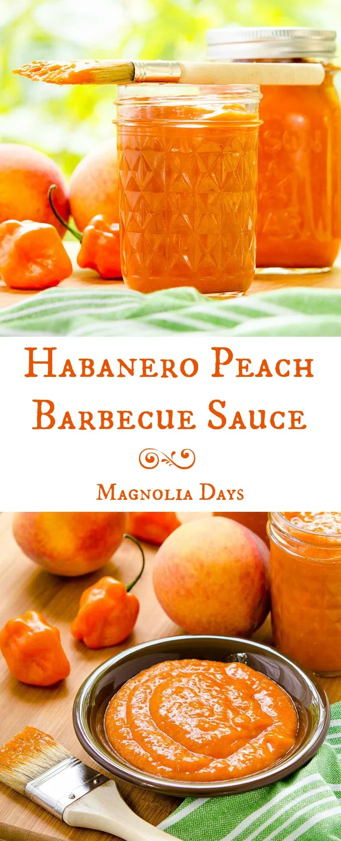 Homemade Habanero Peach Barbecue Sauce. Use it on pork, chicken, or seafood. It's thick, rich, fruity, sweet, and has a kick of heat from fresh peppers.