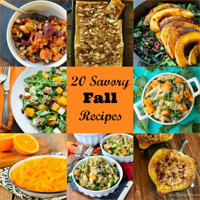 20 Savory Fall Recipes featuring the wonderful produce of the season.