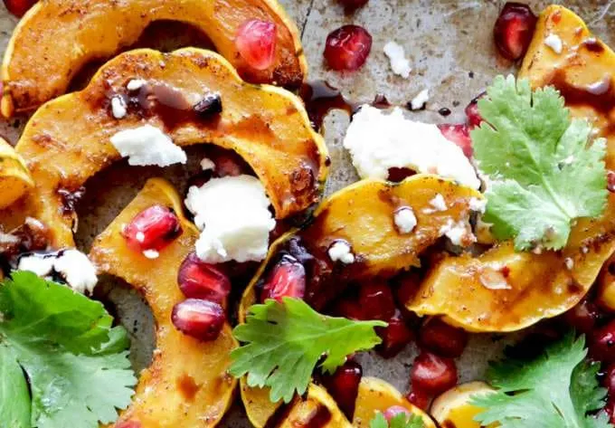 Roasted Squash with Pomegranate and Goat Cheese by Floating Kitchen