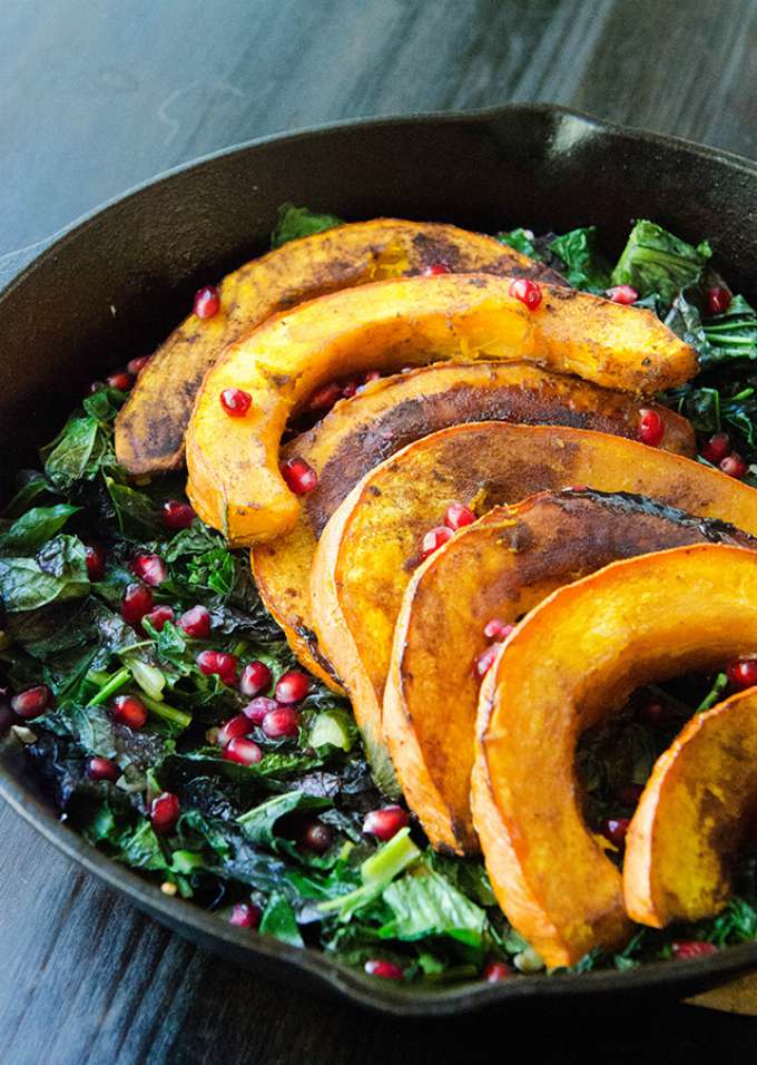 Maple Roasted Red Kuri Squash with Lemon and Garlicky Greens by So… Let's Hang Out