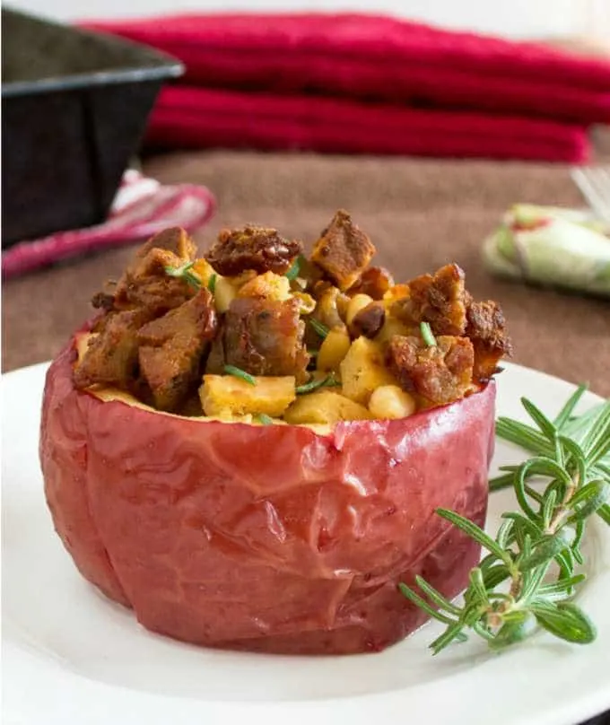 Apples Stuffed with Sausage, Rosemary, and Pine Nuts by Cook The Story