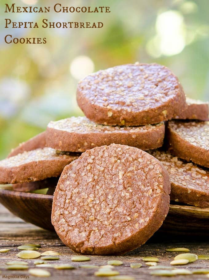 Mexican Chocolate Pepita Shortbread Cookies | Magnolia Days