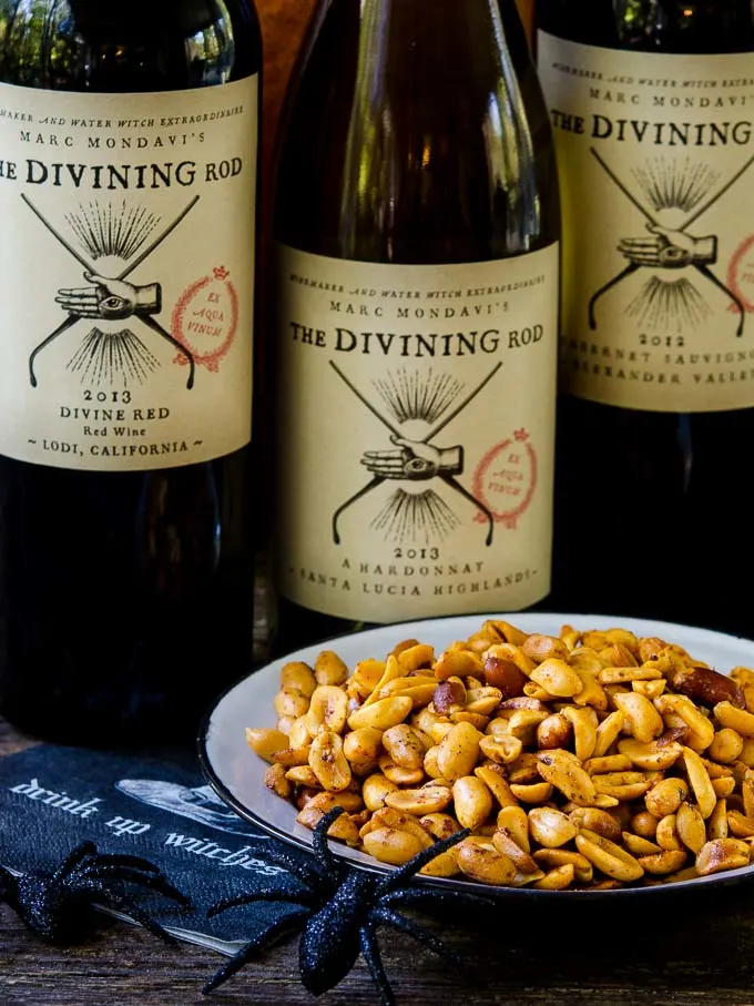 Sriracha Spiced Peanuts with The Divining Rod Wine | Magnolia Days