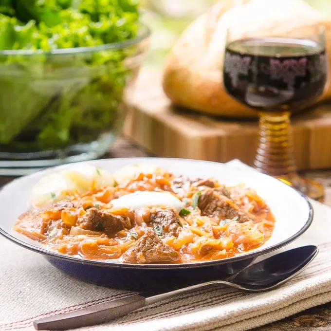 Szegediner Gulasch (German Sauerkraut Beef Goulash) | Magnolia Days