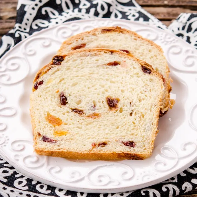 This Fruity Butter Bread has the richness of eggs and butter plus sweetness of dried fruit. Make the dough one day and bake it the next.