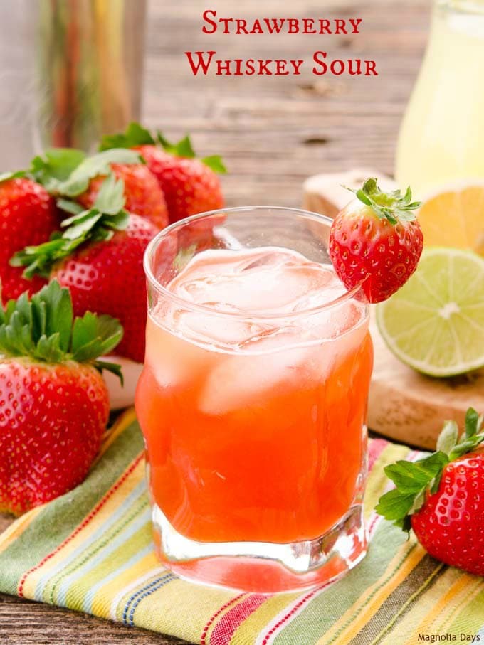 Strawberry Whiskey Sour is a fruity twist to a classic cocktail. Homemade sour mix and fresh strawberries make it over the top.