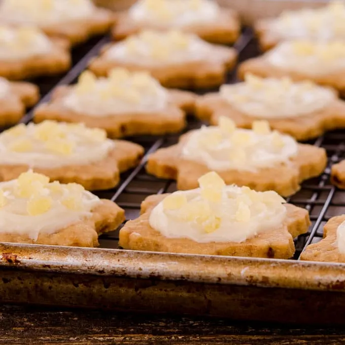 Frosted Pineapple Shortbread Cookies | Magnolia Days