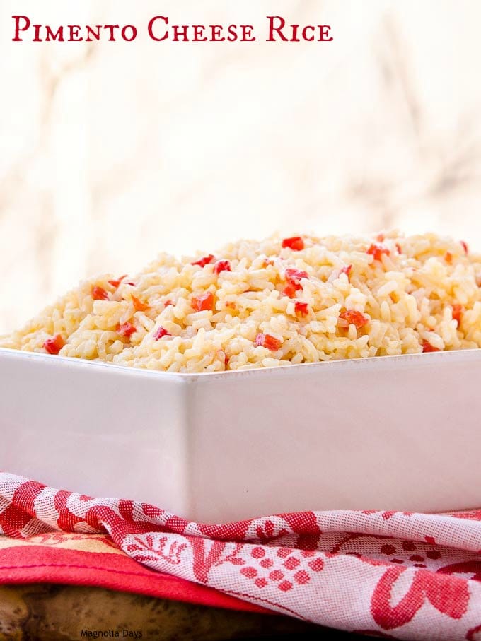 Pimento Cheese Rice is a creamy, cheesy side dish with flavors of a classic southern spread. Serve it with ham, pork, or chicken.
