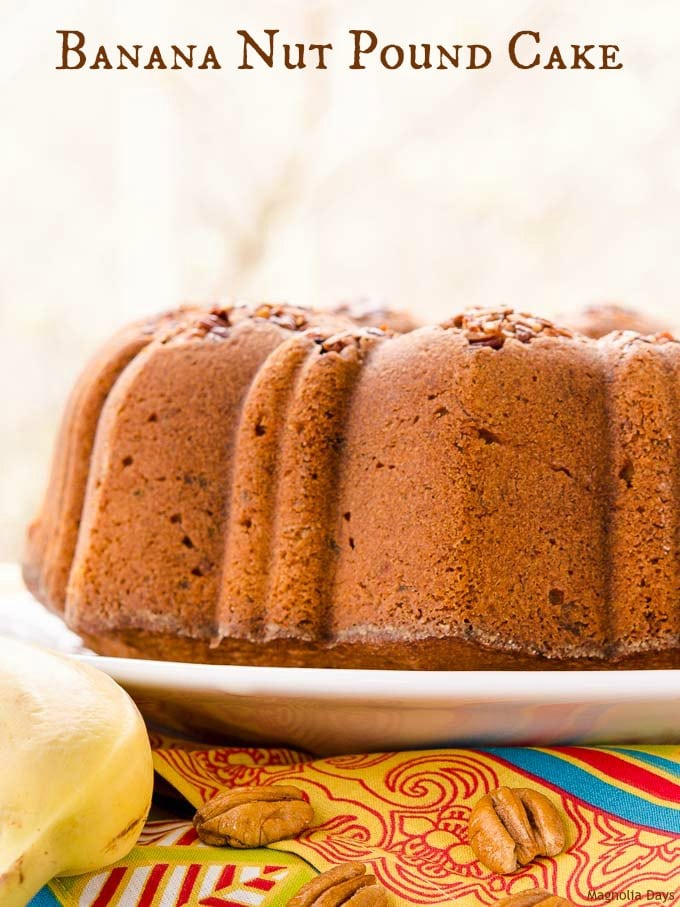 Banana Nut Pound Cake is moist with the texture of classic pound cake and flavor of banana bread. It's a delightful dessert for any occasion.