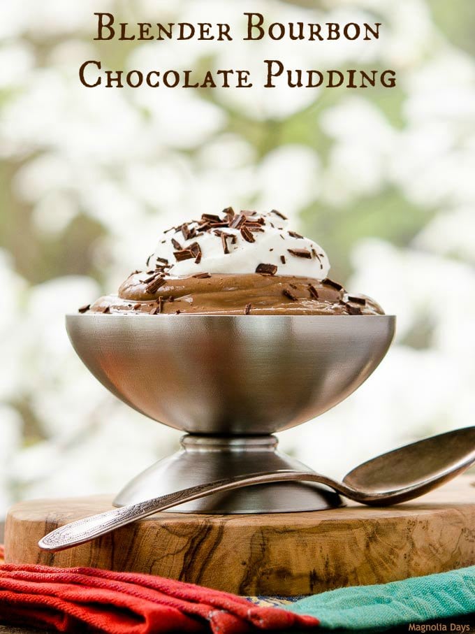 Blender Bourbon Chocolate Pudding is a rich, creamy, and easy to make dessert with only 5 ingredients. Top with whipped cream to make it extra special.