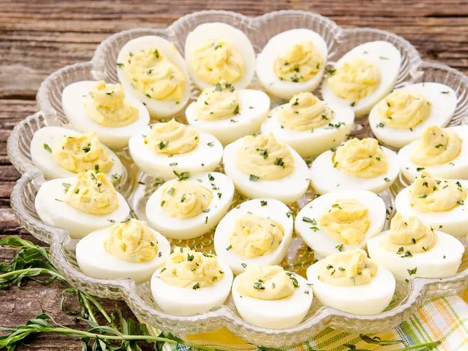 Tarragon Goat Cheese Deviled Eggs | Magnolia Days