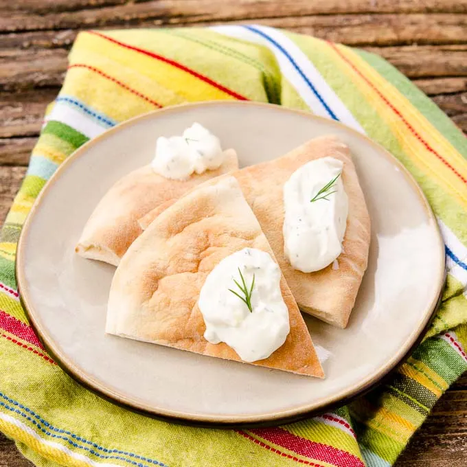 Tzatziki Sauce on Pita Bread | Magnolia Days