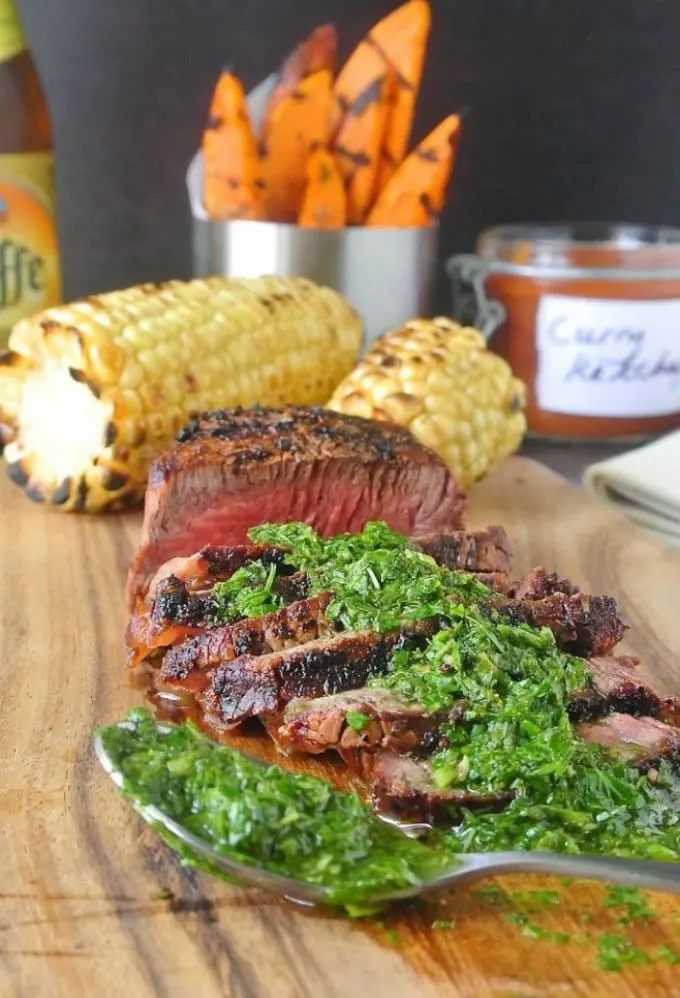 Grilled Filet Mignon with Mint and and Parsley by Culinary Ginger