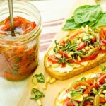 Marinated Basil and Garlic Peppers on Goat Cheese Tartines | Magnolia Days