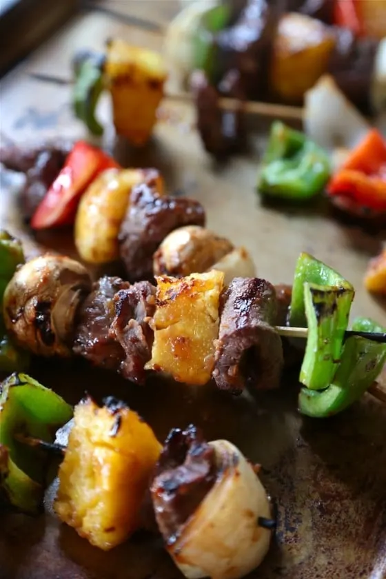 Teriyaki Beef Kabobs with Pineapple by Country Cleaver