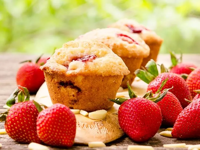 Strawberry Almond Muffins | Magnolia Days