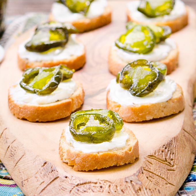 Candied Jalapeño Cream Cheese Crostini by Magnolia Days