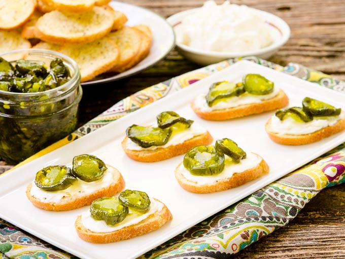 Candied Jalapeño Cream Cheese Crostini by Magnolia Days