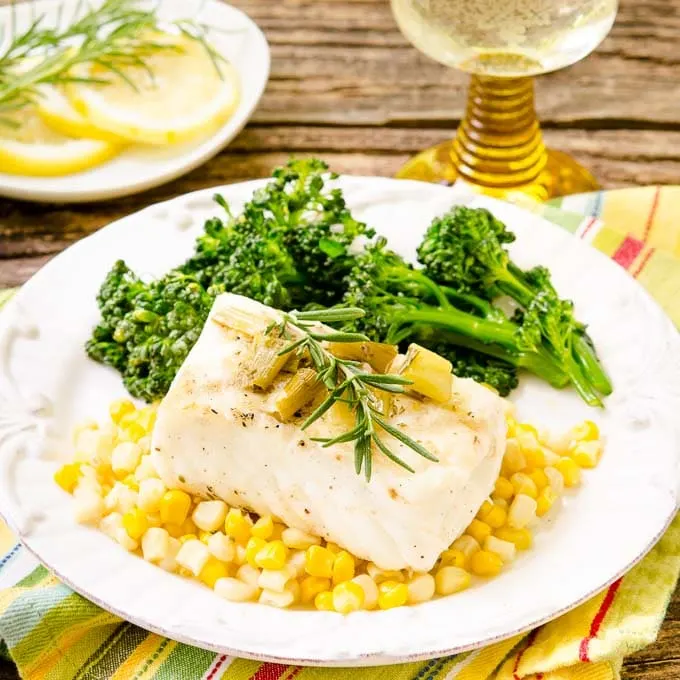 Grilled Halibut with White Wine Sauce by Magnolia Days