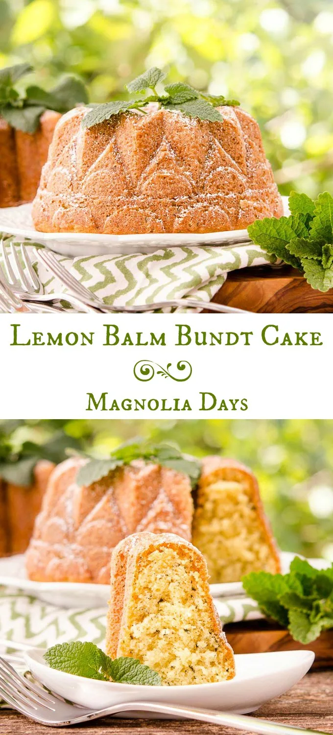 Lemon Balm Bundt Cake is moist with a delicate herbal citrus flavor. Surprise your friends with this unique cake made with a fresh garden herb.