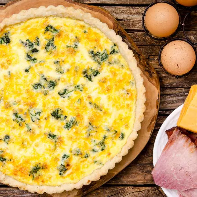 Ham and Cheese Quiche with Spinach by Magnolia Days