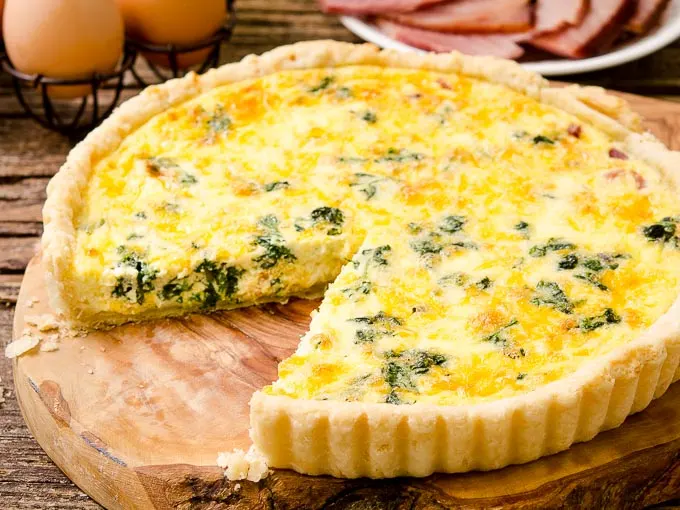 Ham and Cheese Quiche with Spinach by Magnolia Days